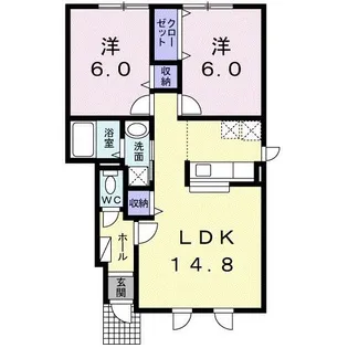 パークサイドC【1階】の間取り