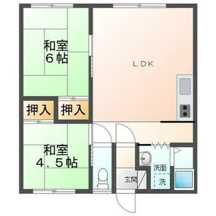 コーポスカイ【2階】の間取り