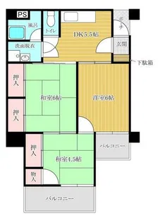 コーポラス到津【1階】の間取り