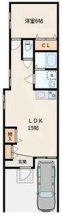 シャルレ岡町【1階】の間取り