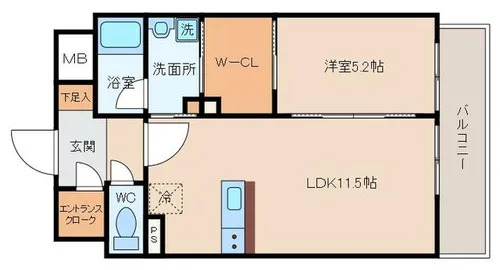 プルメリア西三国イースト【3階】の間取り