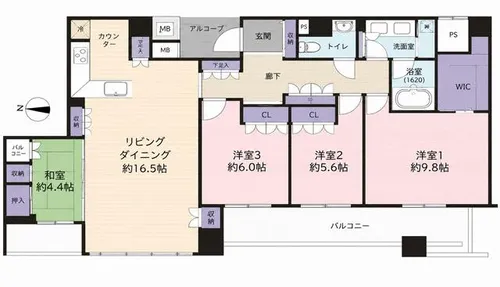 パークタワー北浜【40階】の間取り