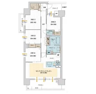 ハルモシティ【15階】の間取り