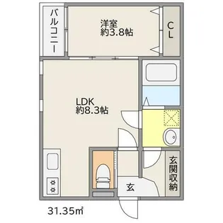 イルシオン戸畑【2階】の間取り