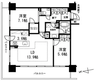 プレミスト旭川ザ・タワー【908号室】の間取り