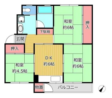 鶴甲コーポ14号棟【2階】の間取り