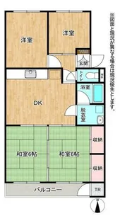 エメラルドハイツ大里Ⅱ【407号室】の間取り