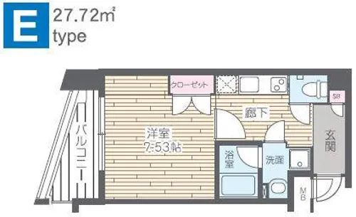 HF烏丸鞍馬口レジデンス【0201号室】の間取り
