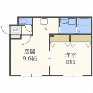リバティ菊水【405号室】の間取り