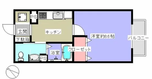 モンリーヴ宝塚【203号室】の間取り