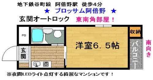 ブロッサム阿倍野【203号室】の間取り