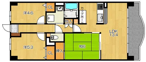 ライオンズマンション上桂【5階】の間取り