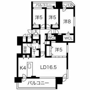 ル・ケレス宮の沢ザ・フロント【1205号室】の間取り