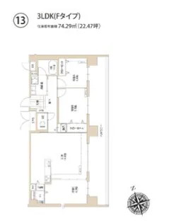 レクサスガーデン箱崎タワーズEAST【13階】の間取り