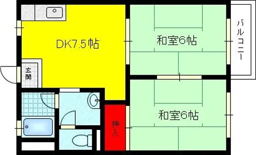 ヒラオカコーポ【103号室】の間取り