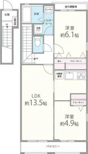 ocailla【201号室】の間取り