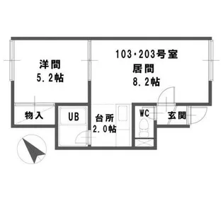 ローザンハイツ【2階】の間取り