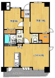 サンスカイ富久【2階】の間取り