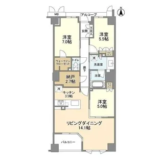 ブランズ伏見桃山【0425号室】の間取り