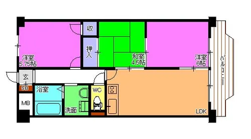 エクセル東加古川壱番館【3階】の間取り