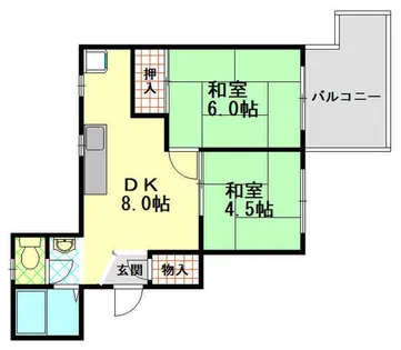 溝尾マンション【4階】の間取り