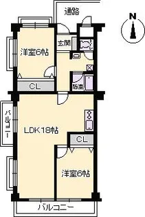 ロワール緑地【508号室】の間取り