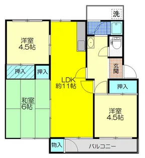 狩口台住宅35号棟【2階】の間取り