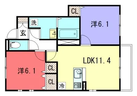 ラヴィエール北白川【1階】の間取り