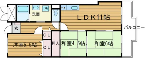 千里スカイラーク【4階】の間取り