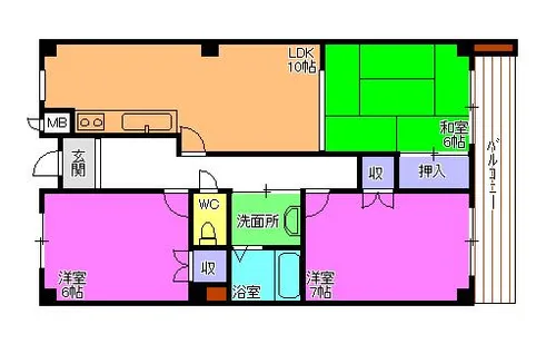 マイシティ101【1階】の間取り