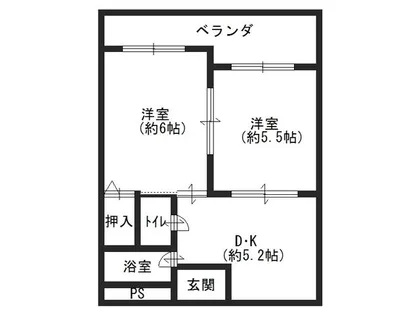 マンションまるか【1階】の間取り
