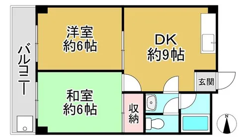 サンパレス六甲南【201号室】の間取り