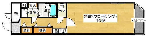 難波ノーブルMU【308号室】の間取り