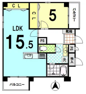 御池パークマンション【7階】の間取り