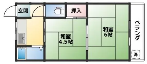 松本文化B棟【202号室】の間取り