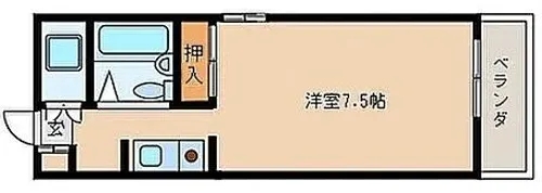 第6スカイビル【9D号室】の間取り