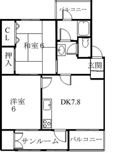 五位ノ池南ビル2号棟【4階】の間取り