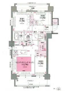 クリーンリバーフィネス元町プレセア【4階】の間取り