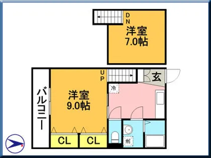 グランパティオ【203号室】の間取り