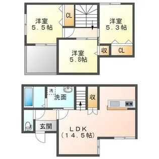 グレイス鯰田【5-2号室】の間取り