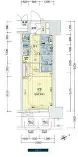 プレサンスOSAKA DOMECITYビーツ【2階】の間取り