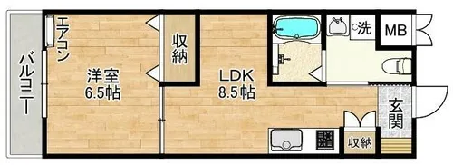ユートピア三田【2階】の間取り