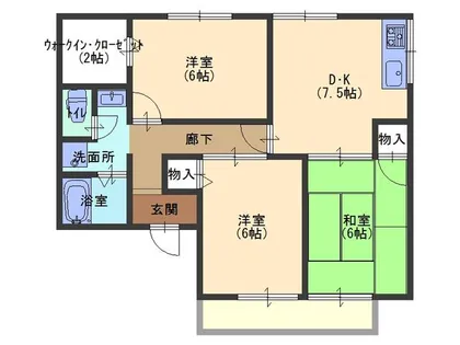 本町北パークハイムⅡ【105号室】の間取り