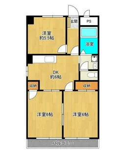ライフ・モア本城B棟【501号室】の間取り