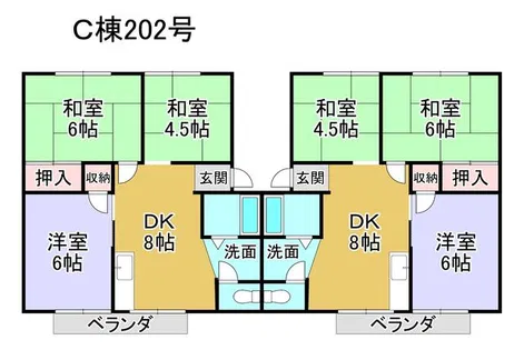 パイランド北泉【C202号室】の間取り