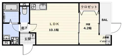 ウイングス垂水【201号室】の間取り