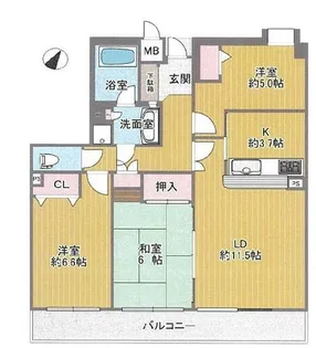 ステイツ千里桃山台【3階】の間取り