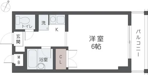 ミモザ六甲【2階】の間取り