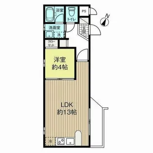 カピテーヌ円山【00202号室】の間取り