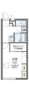 レオパレスパストラル博多【2階】の間取り